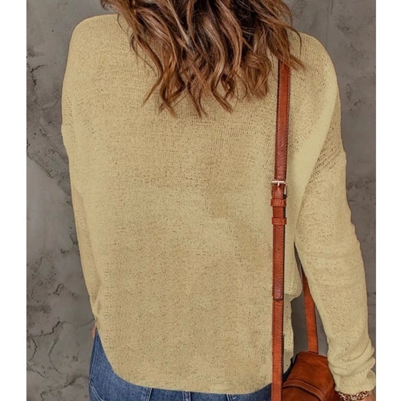 Lightweight sweater loose fit beige tan size large - Picture 2 of 6